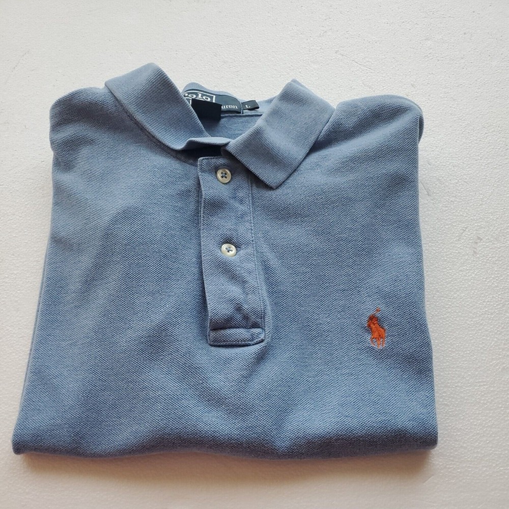 Polo Ralph Lauren Men’s Heather Blue Short Sleeve Cotton Polo Shirt Size Large